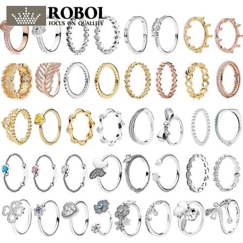 PDB JZ 3 Original Brand 100% 925 sterling silver ring engraved with sparkling logo love heart diamond ring Gemstone female ring