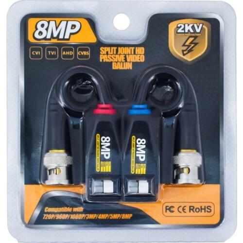 4K 8MP HD 1080P Twisted Pair Transmitter Supports HD-CVI/AHD/TVI/CVBS Video Signal Lightning Protection Transmitter