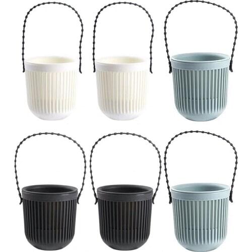 Planters Pots 3.5‘’ 6pcs Plastic For Mini Plants Handle Gardening Tool On Wall Or Window With Drainage Urns