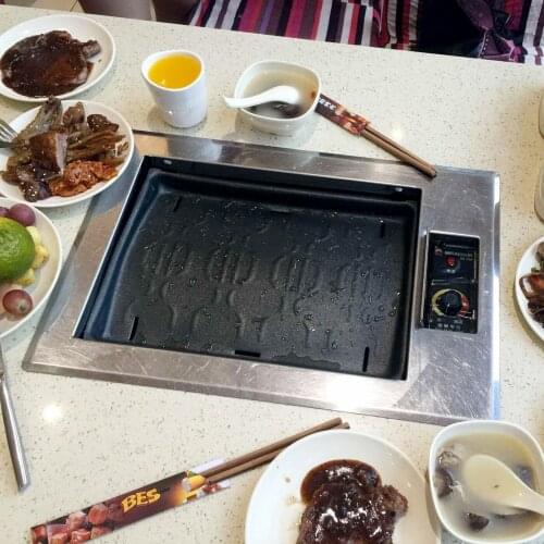 Commercial inlaid electric oven barbecue self-service barbecue shop far infrared smoke-free BBQ grill machine radiant-cooker