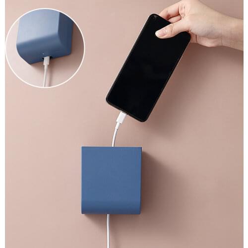 Simple Wall-mounted Mobile Phone Charger Storage Box Remote Control Bracket Home Office Finishing Storage Box Pen Holder