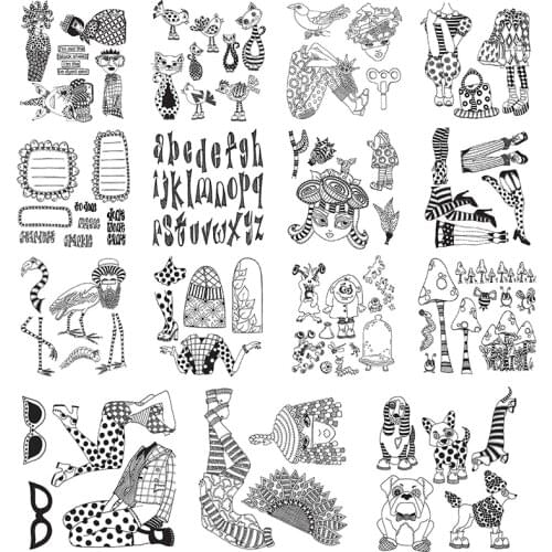 Weird Face Apparel Body Mushroom Animal Letter Transparent Clear Silicone Stamp/seal for Diy Scrapbooking Decor Cards New 2021