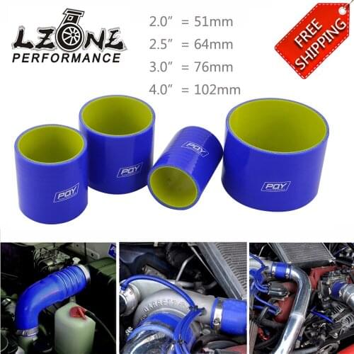 BLUE & Yellow 2'' 51mm / 2.5" 64mm / 3" 76mm / 4" 102mm Straight Silicone Intercooler Turbo Intake Pipe Coupler Hose