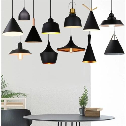Nordic Modern Pendant Light Fixture Art Chandelier Aluminum Black Hanglamp Bedroom Kitchen Lumnaire Loft Lampara Techo Decor