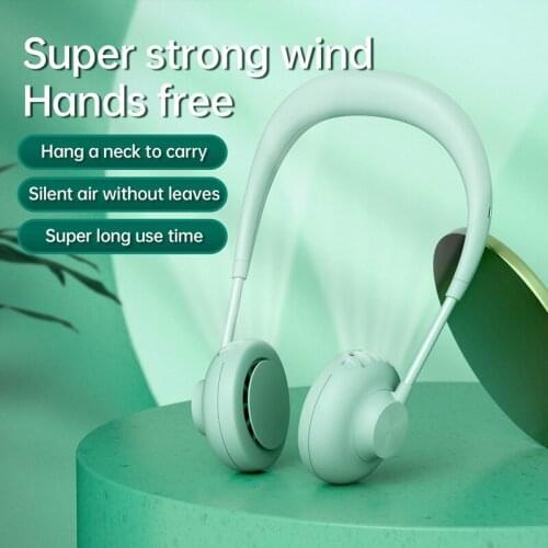 Sports Neck Double Fan Hanging Cold Hands Free Portable USB Rechargeable Mini Cooling Lazy Air Conditioner Dual Fan Home Office