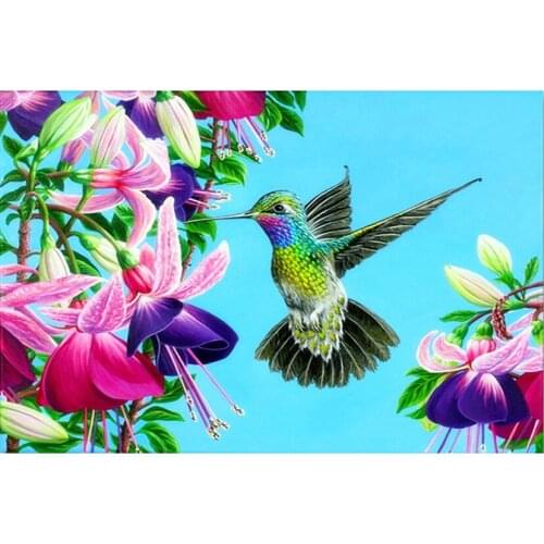 Rhinestones Embroidery Rubiks Cube Humming Bird 5D Diamond Painting DIY Diamond Embroidery Gift Diamond Wall Arts Decor WG1001