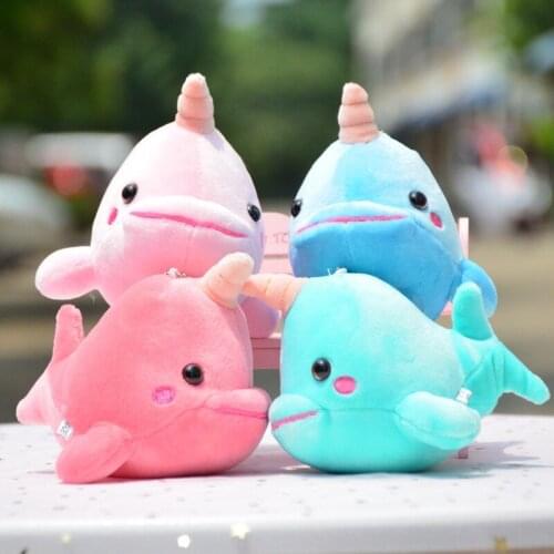 10PCS 12cm Colourful Dolphin Bag Decoration Plush Mini Pendant Keychain Doll Ring Soft Toy