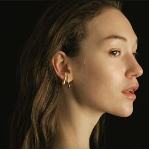 2021 New Vintage Punk Earclip Earrings For Women Fashion Two Layers Irregular No Piercing Clip Jewelry Gifts Party Accessories