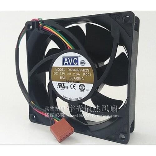 9CM/ AVC cm 4 wire large wind volume violent fan 9025 2A 12V double ball DASA0925B2S