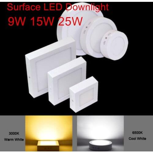 9W 15W 25W 12V/24V Round/Square LED Spot light Surface Mounted LED Panel light indoor Downlight Lamp 10pcs/lot,DHL Free