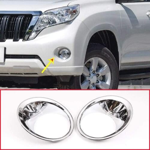 ABS Chrome Plastic Front Fog Lamp Cover Trim Car Accessories For Toyota Land Cruiser Prado FJ150 150 LC150 2010-2017