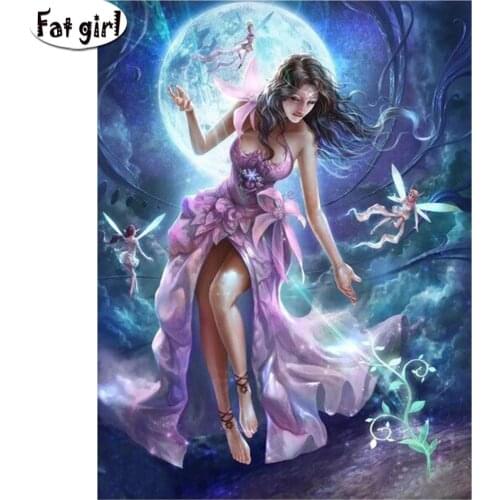 Full Square/Round Drill Flower Fairy 5D Diamond Painting Embroidery Fantasy Elf Cross Stitch Kits Wall Art Mosaic Decor