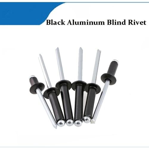 Aluminium Blind Rivets Black Pop Rivets Mushroom Head Break Mandrel Blind Rivets Nail Pull Rivet Core Rivet 2.4mm 3.2mm 4mm 5mm