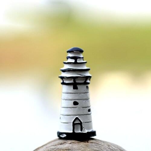 White Lighthouse Miniature Fairy Garden Home Houses Decoration Mini Craft Micro Landscaping Decor DIY Accessories