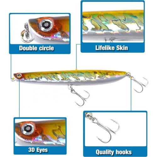 Bionic Bait SwimbaitArtificial Minnow Pencil Plastic Hard Bait Wobbler Anti-corrosion WIth Sharp Hook 18g/12.5cm 3D Eye