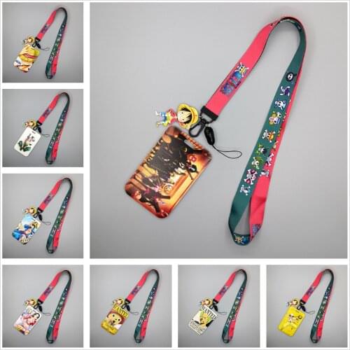 Anime One Piece Card Cover Luffy Zoro Nami Doflamingo Usopp Chopper Cartoon Id Card Holders Badge Student Bus Card Case Kid Toys