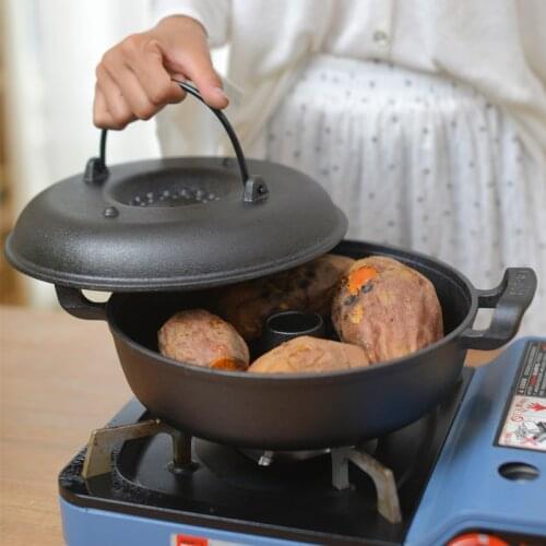 Household roast pot with thickened cast iron pot baked potatoes sweet potatoes barbecue pot kitchen pot cookware pig grill