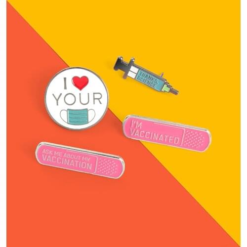 Love & Peace Enamel Pins Custom Scientific Medical Reagents Medical Brooch Lapel Badge Bag Cartoon Jewelry Gift for Kids Friends