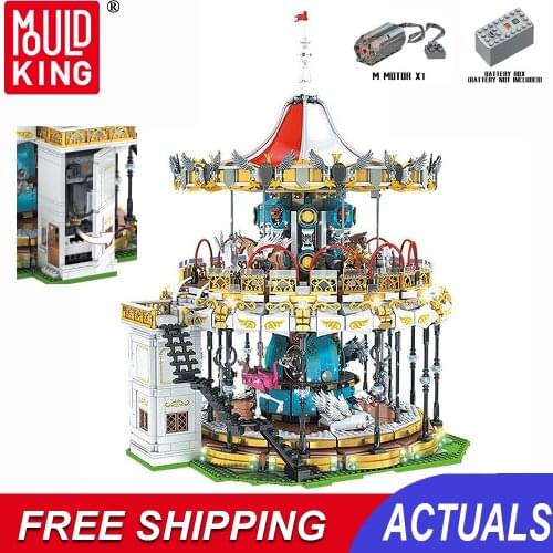 Mould King Building Blocks Toys The Carousel Playground Model Assembly Bricks Kid Diy Creator Toy Kits Girls Christmas Gifts