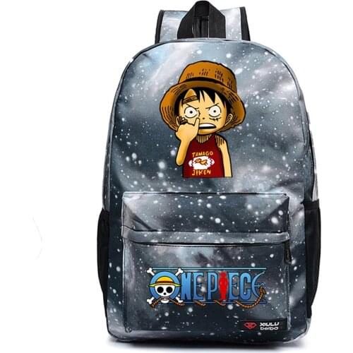 Backpack Anime One Piece Schoolbag Canvas Packsack High Quality Casual Teenger Unisex Student Travel Laptop Bag