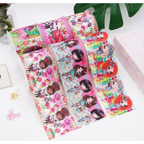 Cute Girl Cartoon Printed Grosgrain Ribbon 47759
