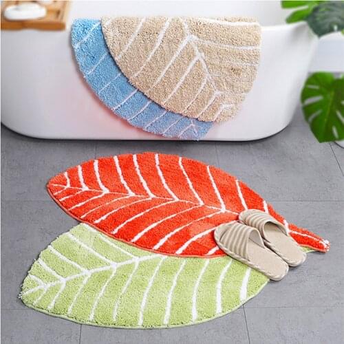 Leaves Design Bathroom Bedroom Carpet 50x95cm Antislip Bath Mat Absorbent Bathtub Floor Mat Doormat For Shower Room Toilet Rug