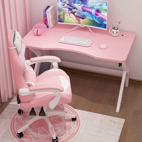 Fashion pink white computer game table girl bedroom desktop table family combination table game table high quality
