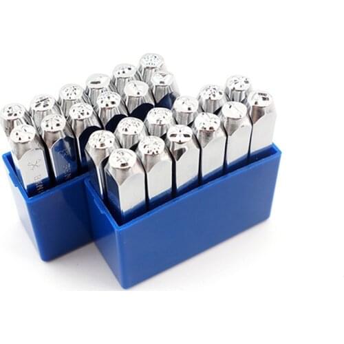 6mm Gold Carving Metal Stamp Set Design Embossing Printing Tool Graphic Pattern Leather Logo Special-Shaped Steel Stamping Punch