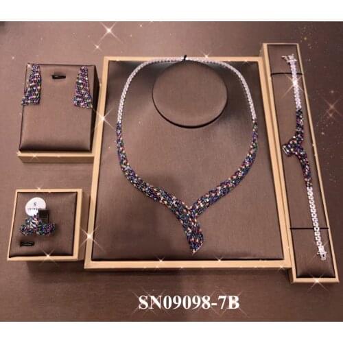 Accking 4pcs Bridal Zirconia Full Jewelry Sets For Women Party, Luxury Dubai Nigeria CZ Crystal Wedding Jewelry Sets