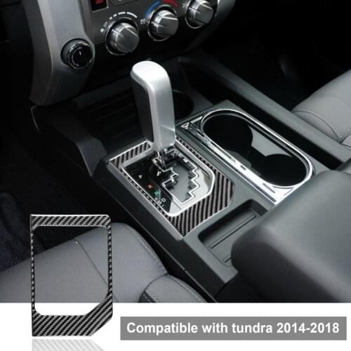 Panel Sticker Shiny Surface Heat-resistant Eco-friendly Carbon Fiber Shift Lever Panel Trim Sticker for Toyota Tundra 2014-2018