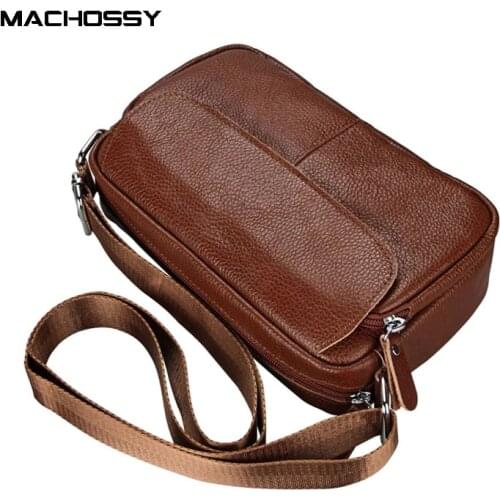 New bags genuine leather crossbody Bag messenger bags mens shoulder men bag flap zipper vintage Mini crossbody bags