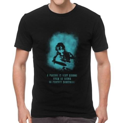 Sword Art Online Tshirt Men Novelty Tees Top 100% Cotton T Shirt Short Sleeve Anime Manga Sao Kirito T-shirt Gift Idea Merch