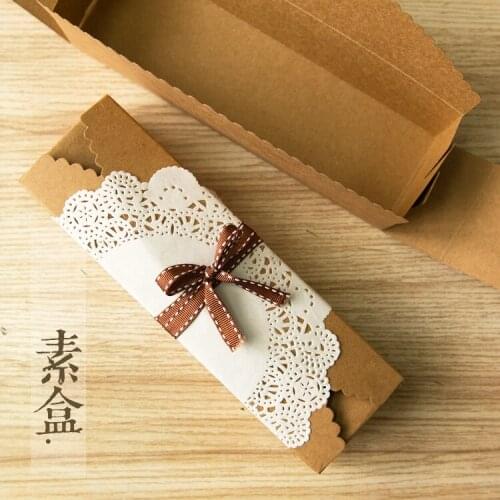 Wholesale 20Pcs 23*7*4cm Hot Sale Cardboard Box Macaron Packaging Caixa Kraft Paper Boxes Jewelry Party Gift Snack Packing Box