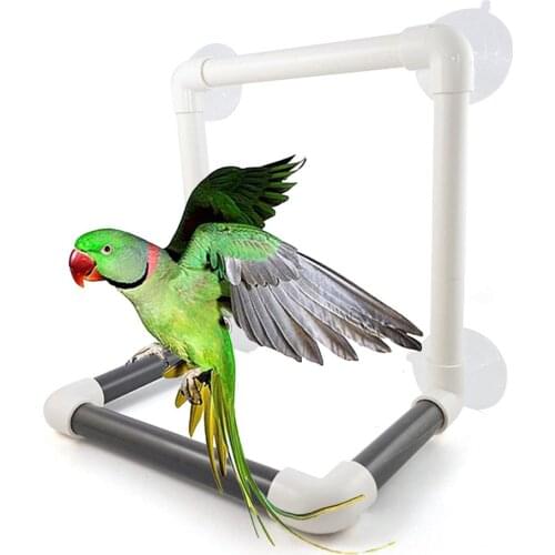 Bird Parrot Suction Cup Shower Perch Cage Standing Bar Bathing Toy Pet Supplies