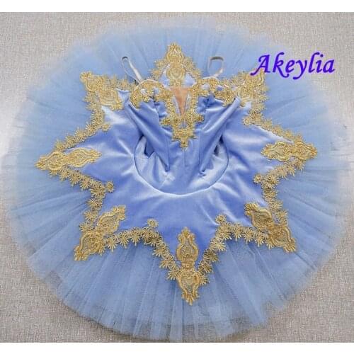 Professional Platter Tutu blue gold for Girls Pancake Tutu Blue Bird Costume Bailarina Pink Classical Ballet Tutu Women or kid