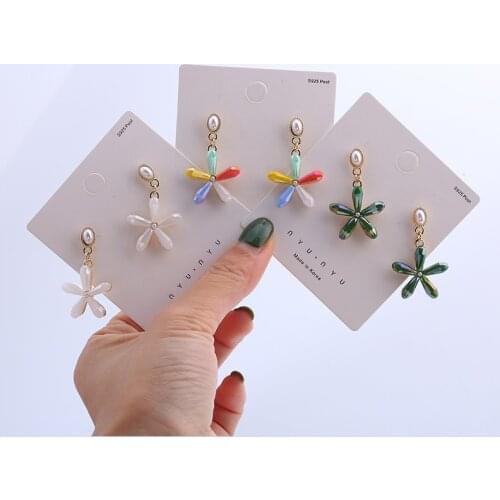 Korean Elegant Crystal Flower Petal Tassel Drop Earrings For Women Students Fashion Party Pendientes Jewelry Wedding Earrings