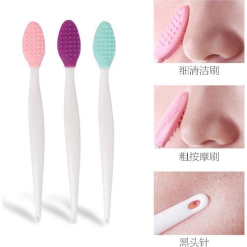 Silicone nasal brush soft bristles remover blackheads dead skin cleansing artifact brushes on both sides of the nose
