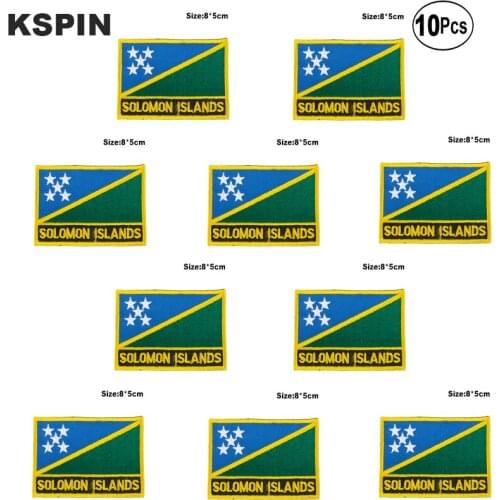 Solomon Islands Flag Embroidery Patches Iron on Saw on Transfer patches Sewing Applications for Clothes in Home&Garden