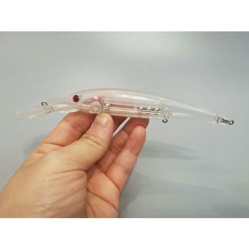 Speedlures 15 Pcs Unpainted Fishing Walleye Minnow Jerkbaits Hard Lures Blanks