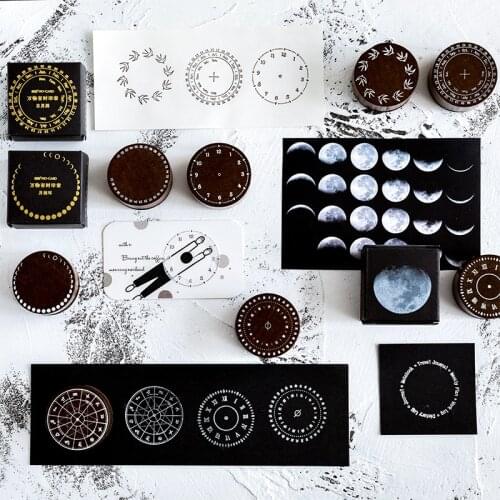 Vintage Moon eclipse Clock Astrolabe stamp DIY wooden rubber stamps for scrapbooking stationery scrapbooking standard stamp