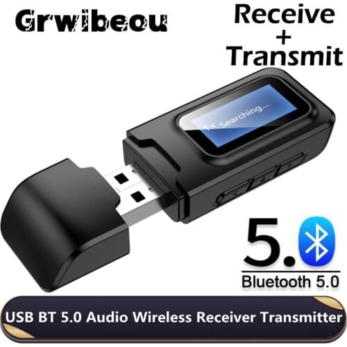 USB Bluetooth-compatible 5.0 Audio Receiver Transmitter 3.5mm AUX Jack RCA Wireless Adapter Driver-Free USB Dongle For TV Car PC