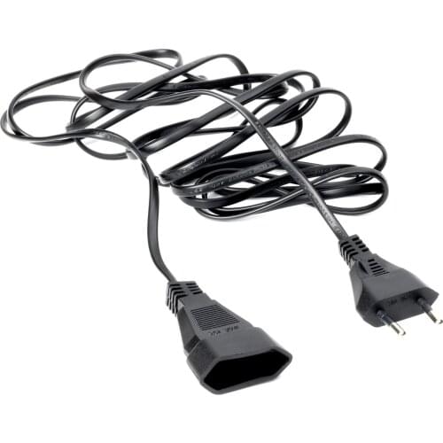 Waterproof Extension Power Cable, European EU IP65 2 Prong VDE Male to Female M/F Cord for String Light PC Computer PDUs 3m