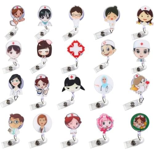 High Quality 1Pcs Doctors Nurse Office Retractable Pull Badge ID Lanyard Name Tag Card Badge Holder Key Ring Chain Clips