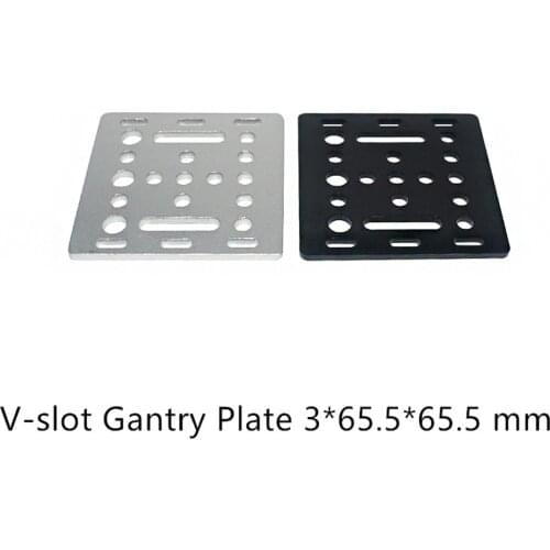 3D Printer part Openbuilds V-Slot Gantry Plate 20mm black sand blasting 65.5mmx65.5mmx3mm
