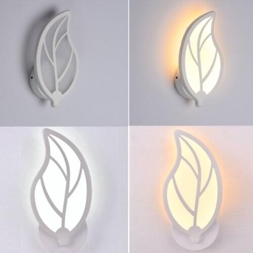 2021 New LED leaf wall lamp simple and creative bedside night light acrylic wall lamp