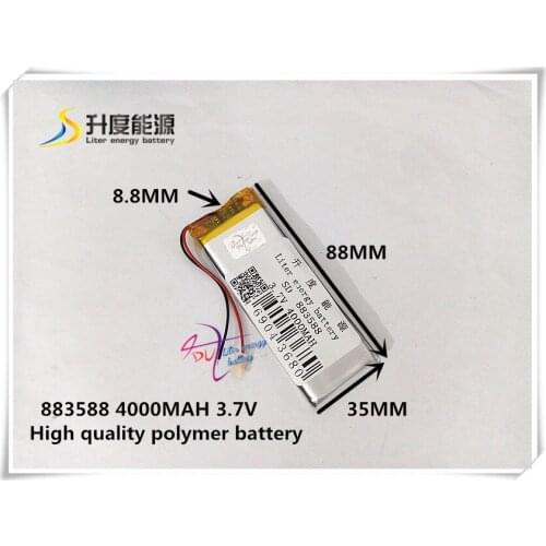 3.7V 4000mAH 883588 ( polymer lithium ion / Li-ion battery ) for tablet pc power bank mp3 mp4 gps
