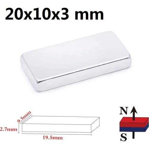 1/5/10/20/50 Pcs 20x10x3 Block NdFeB Neodymium Magnet N35 Super Powerful imanes Permanent Magnetic