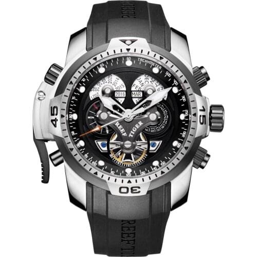 Reef Tiger Luxury Watch For Men,Mens Automatic Watches Self Wind Mechanical Wristwatch 100M Waterproof Sapphire Crystal Luminous