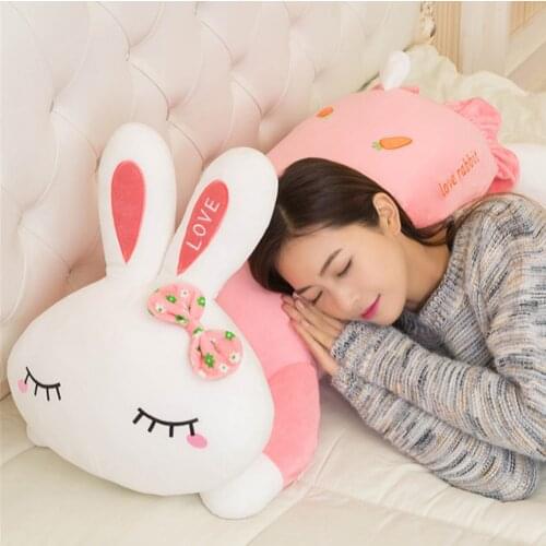 Fancytrader Giant Soft Plush Bunny Pillow Toys Big Stuffed Animals Pink Rabbit Doll for Kids Gifts 120cm 47inch