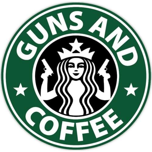 Fuzhen Boutique Decals Exterior Accessories Creative Guns and Coffee Car Sticker Motorcycle Cover Scratches Waterproof PVC 14cm